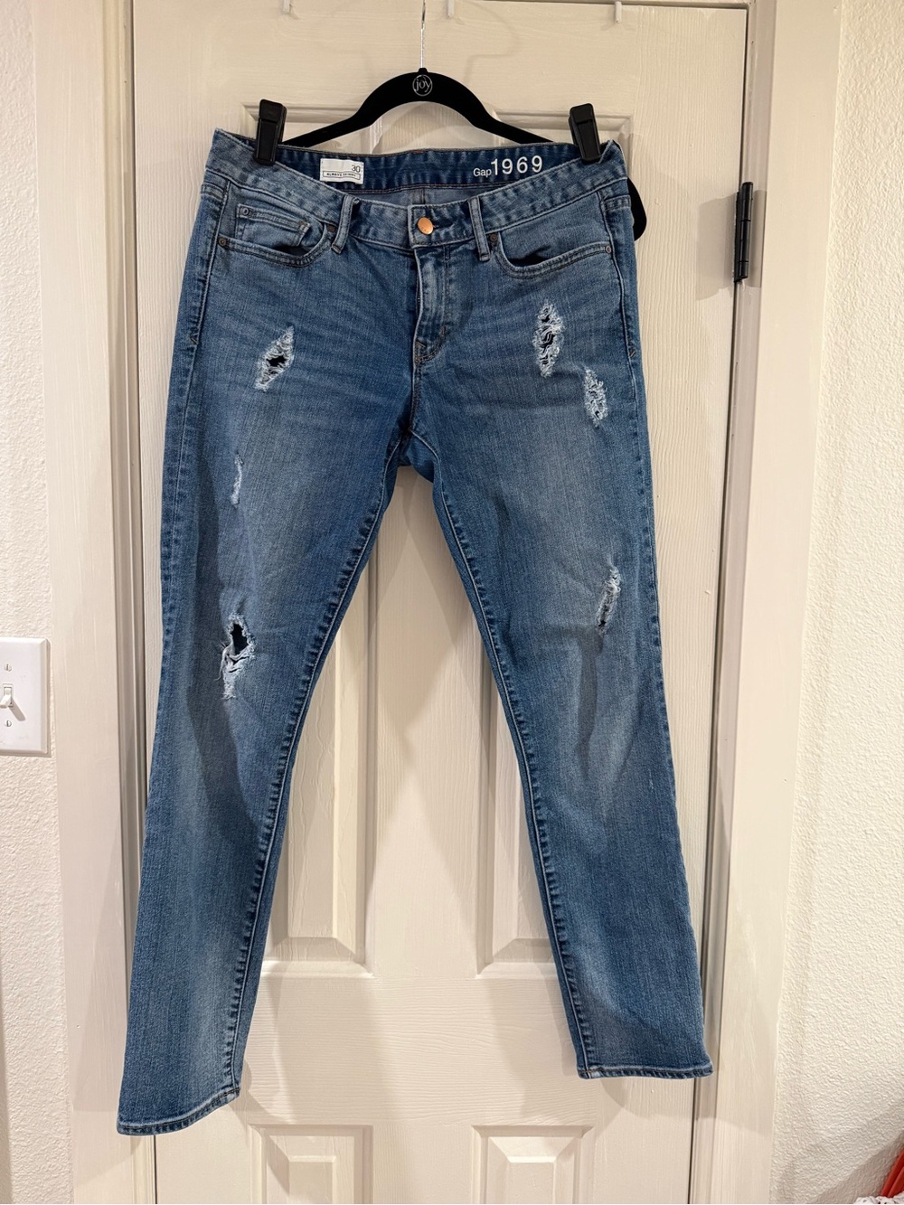 GAP Medium Blue Distressed Skinny Jeans